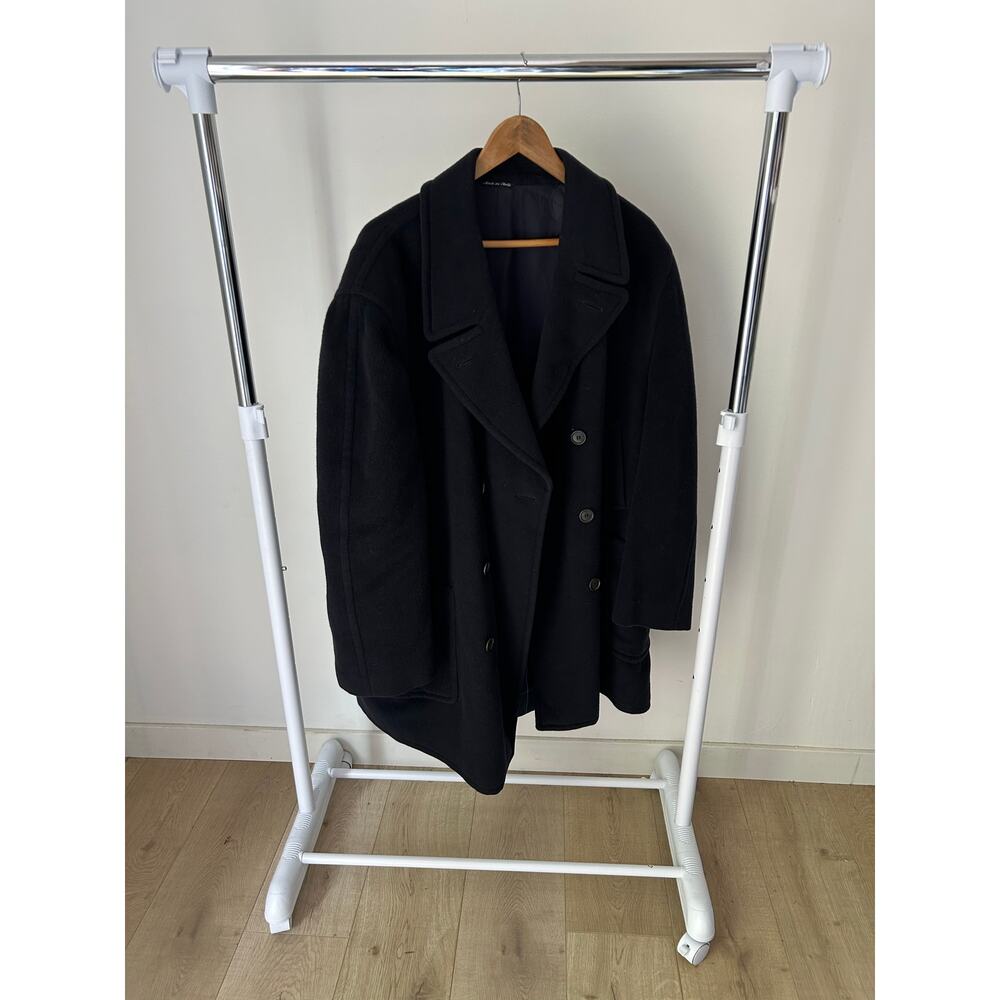 Canali Made In Italy Pure Wool Black Coat Size 60R